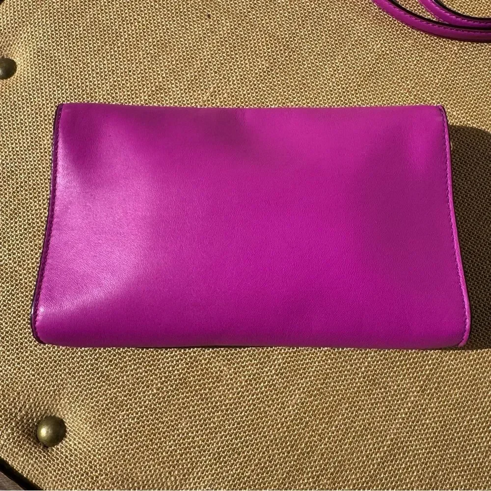 Kate Spade Juliana Hampton Road Pink/Fuchsia Leather WOC Crossbody Clutch
